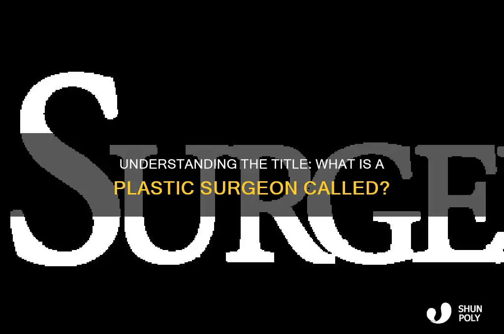 what is a plastic surgeon called