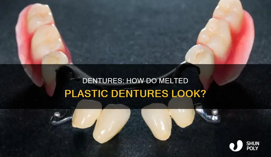 what is dentures melted plastic look like