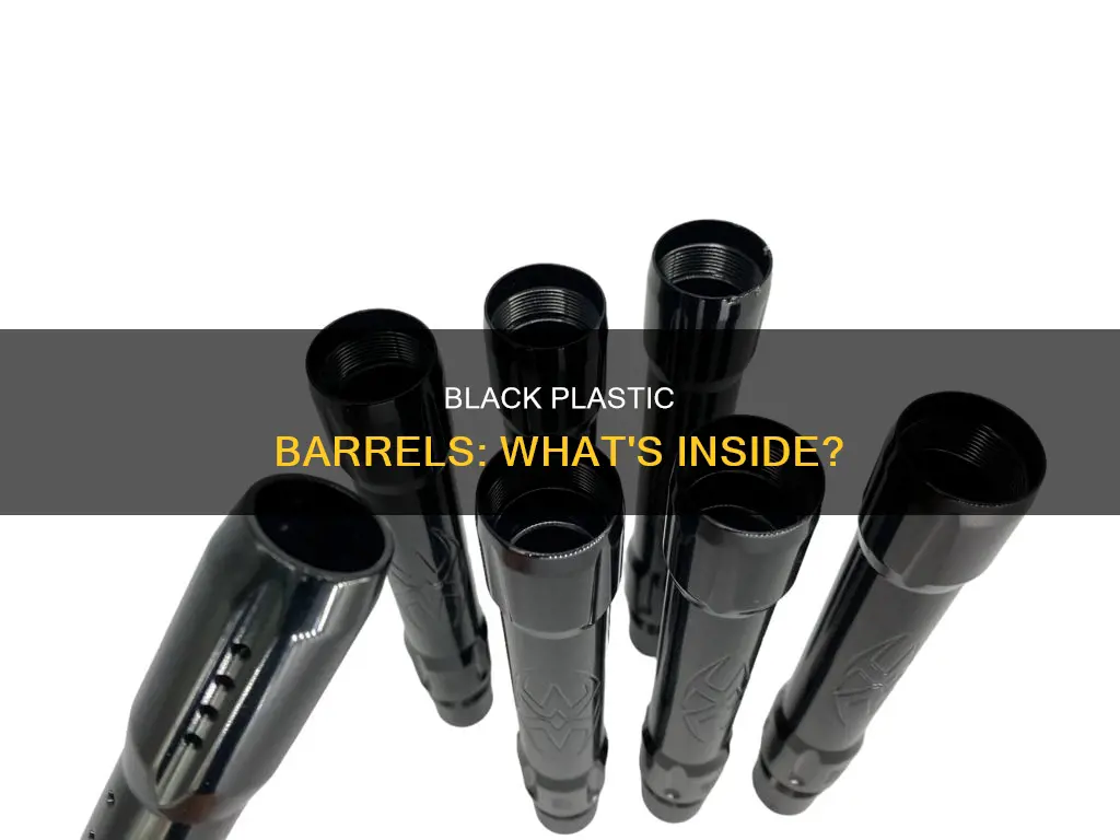 what is stored in black plastic barrels