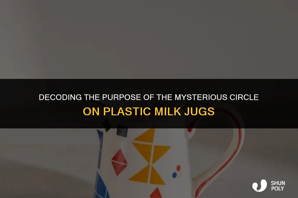 what is the circle on a plastic milk jug for