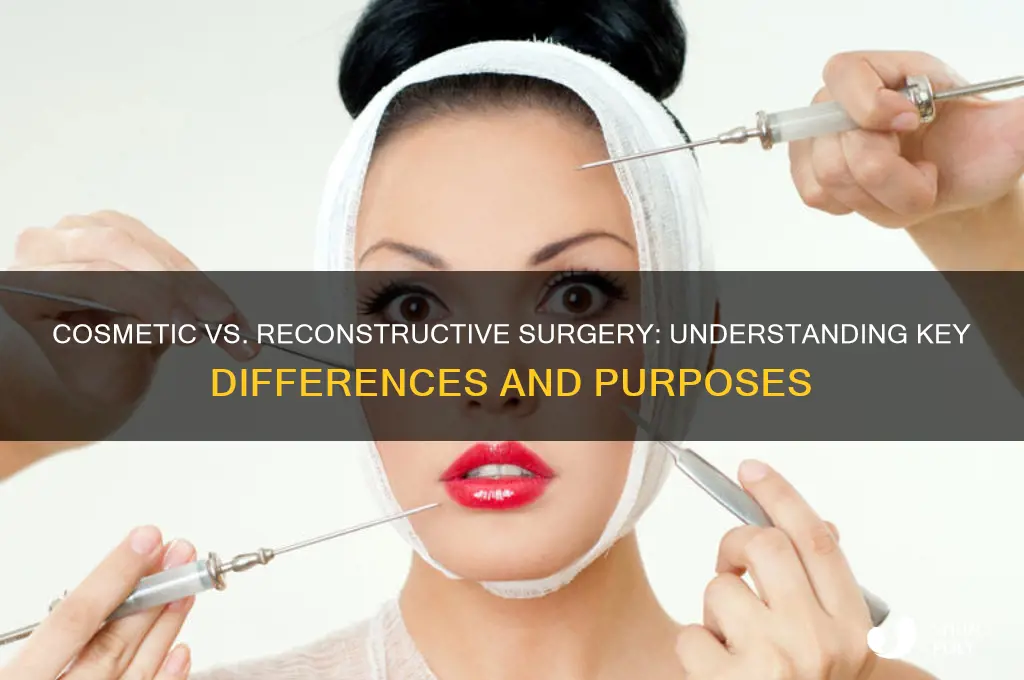 what is the difference between cosmetic and reconstructive plastic surgery
