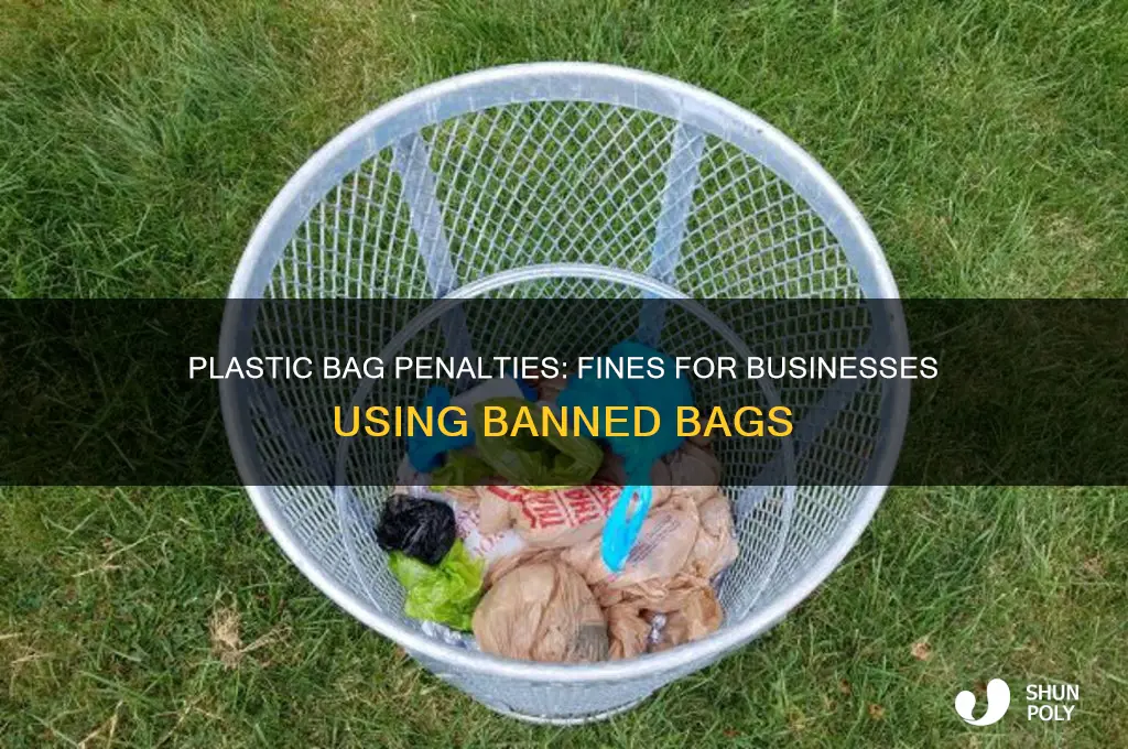 what is the fines for businesses caught using plastic bags
