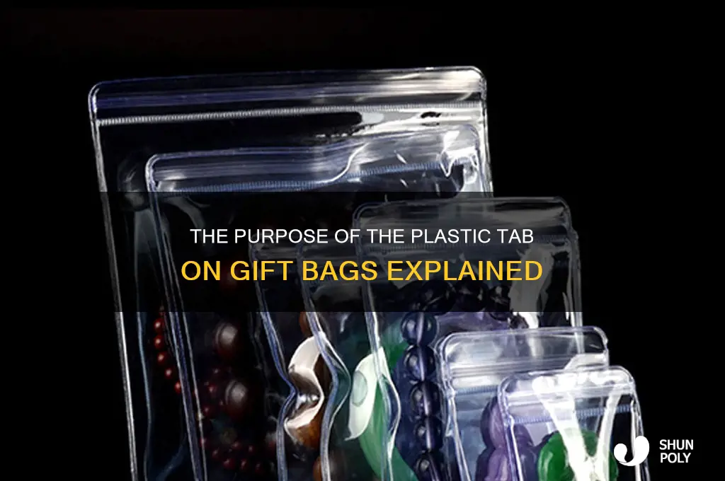 what is the plastic tab on gift bags for