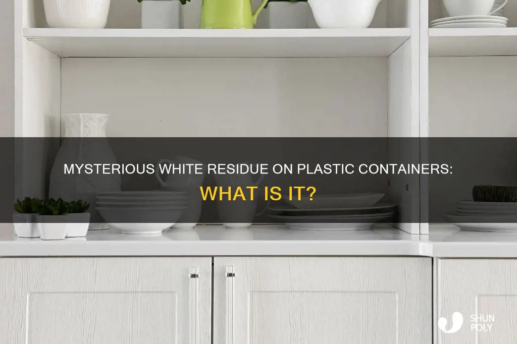 what is the white residue on plastic containers