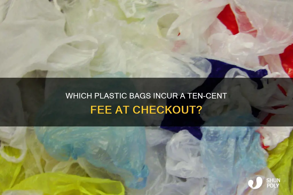 what kind of plastic bags are charged for ten cents
