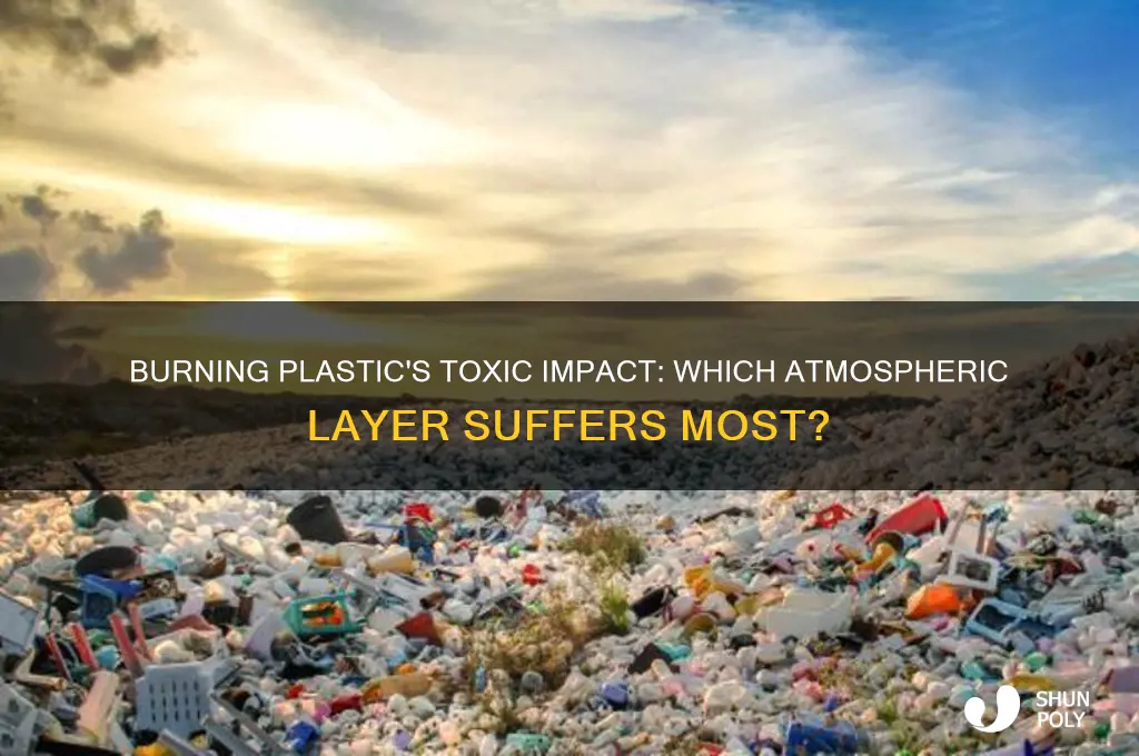 what level of the atmosphere gets ruined by burning plastic