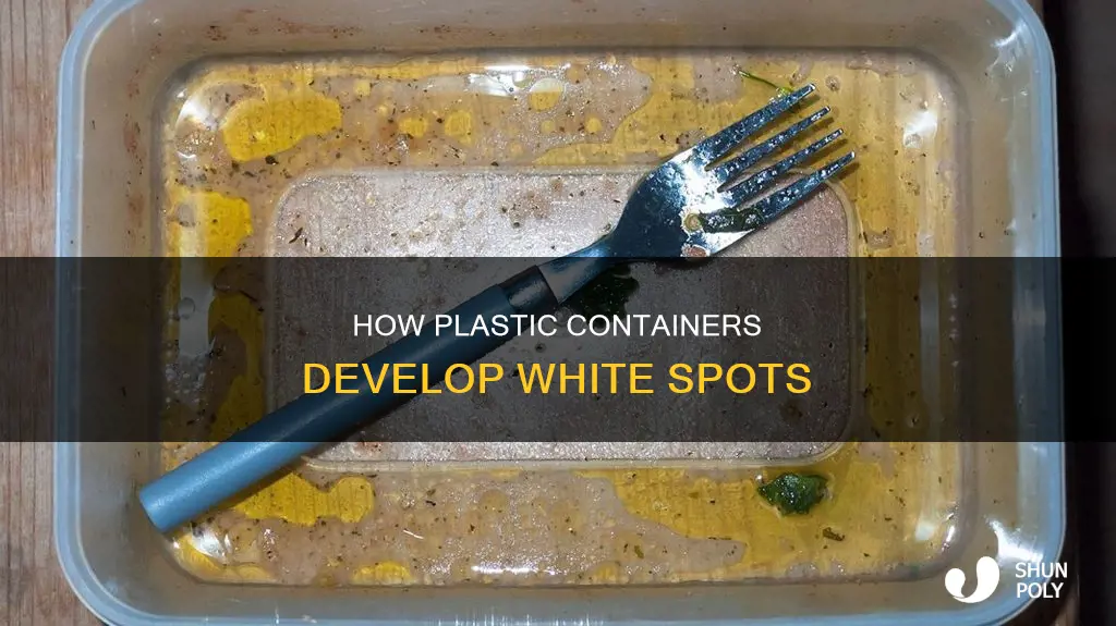 what makes plastic containers get white spots