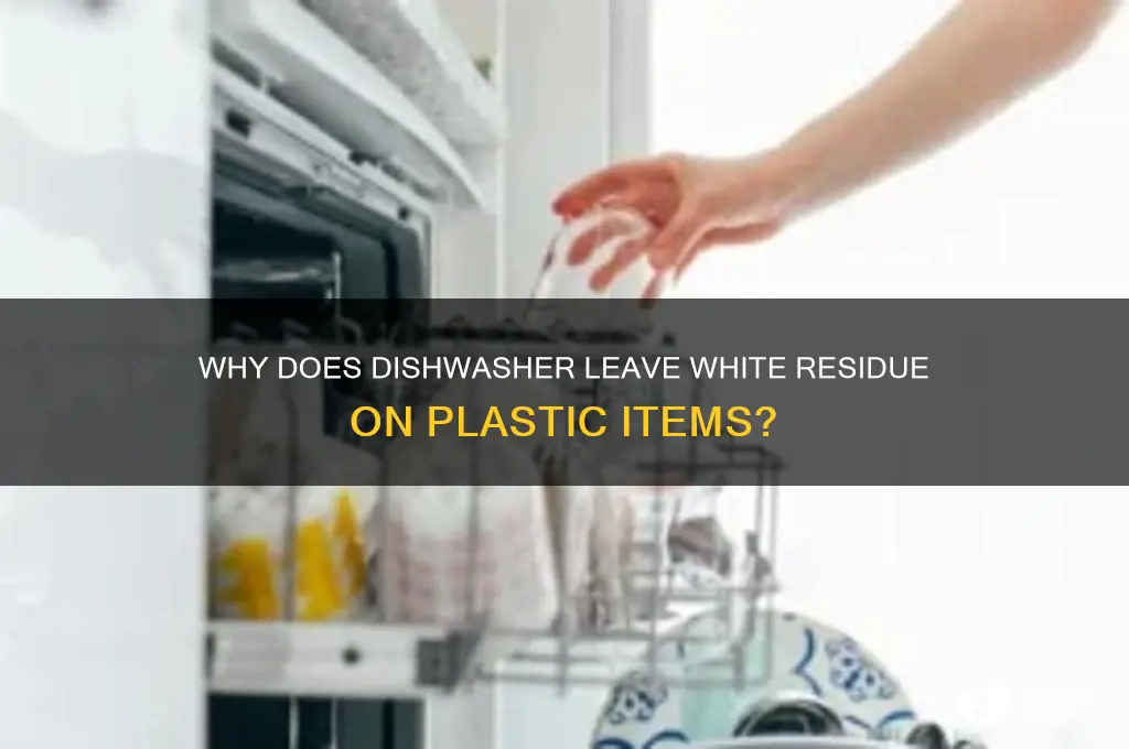 what makes the white stuff on plastic in the dishwasher