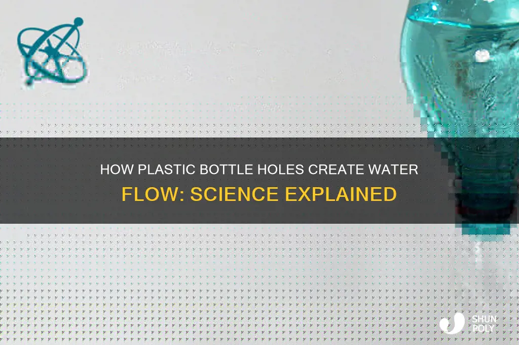 what makes water flow through holes in a plastic bottle