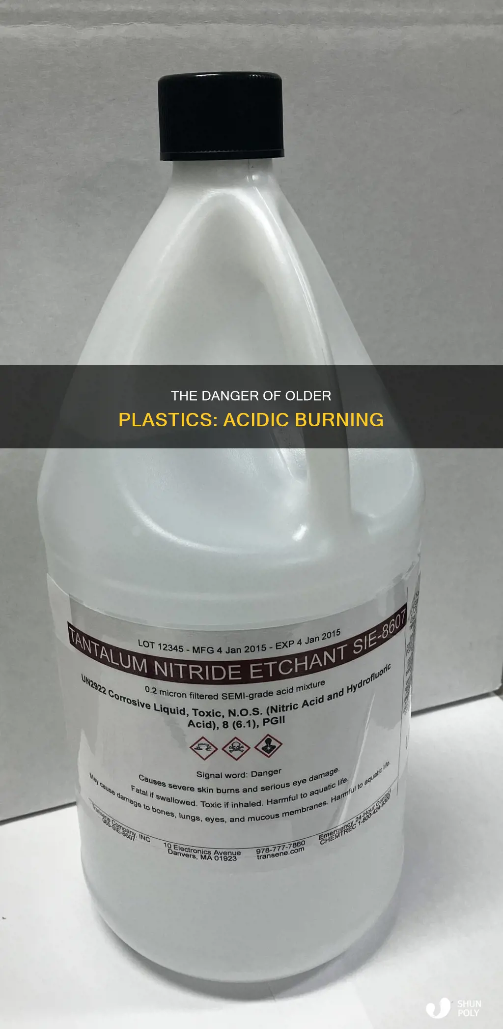 what older plastics produce acid when burned