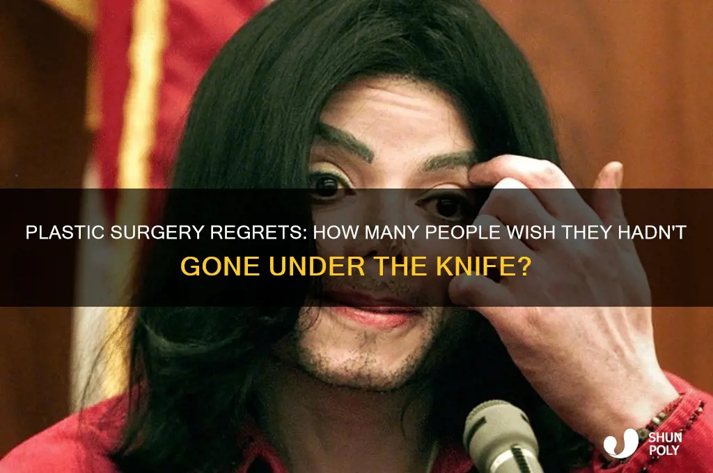 what percent of people regret plastic surgery