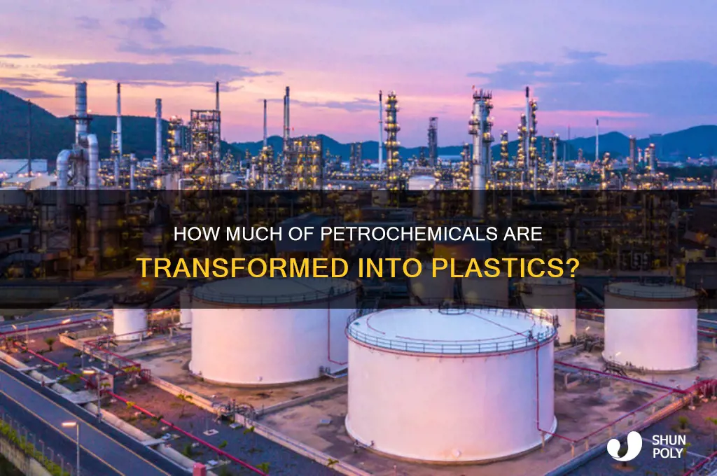 what percentage of petrochemicals are made into plastics