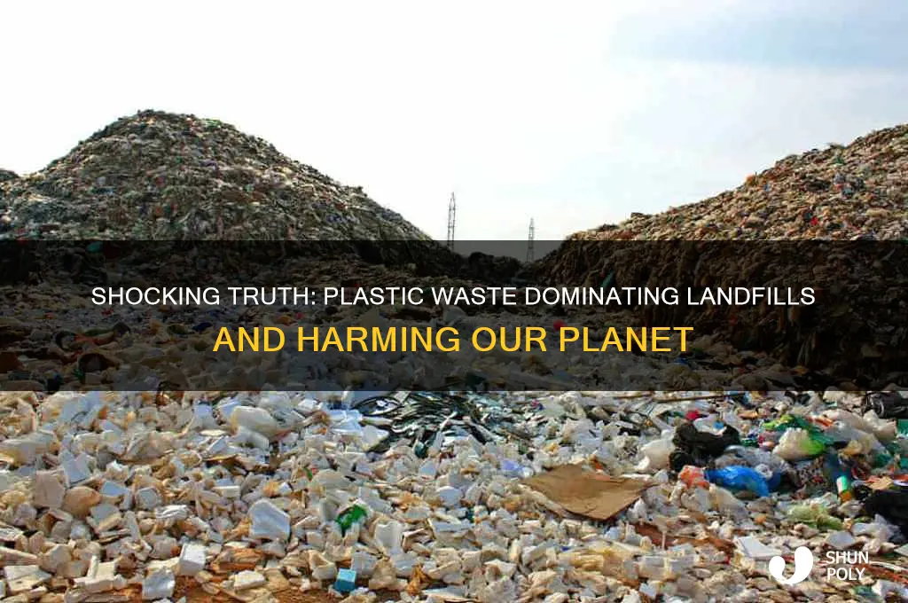 what percentage of plastic gets thrown in land fills