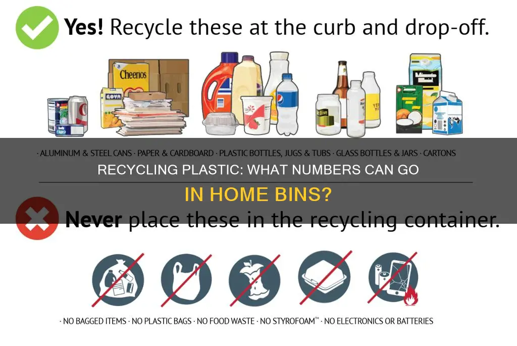what plastic numbers are recycleable in home recycle bins