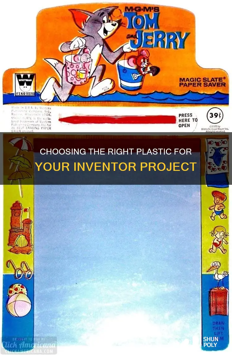 what plastic to select in inventor