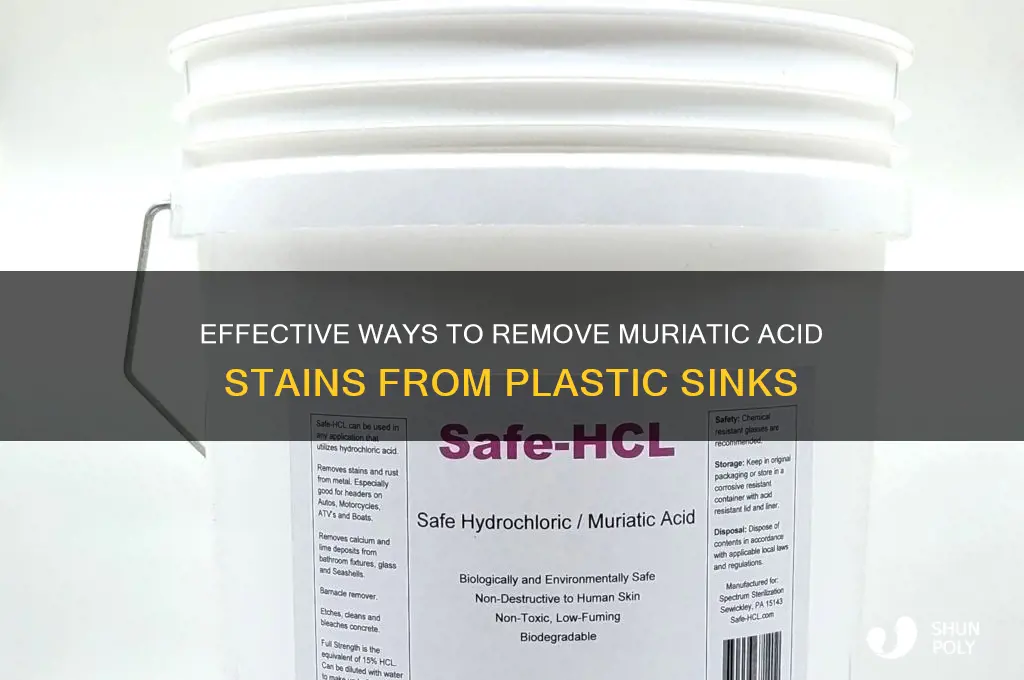 what removes muriatic acid stains from a plastic sink