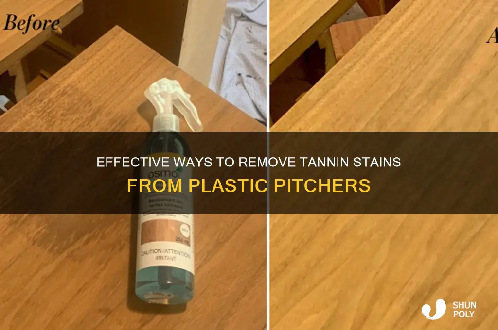 what removes tannin stains from plastic pitcher