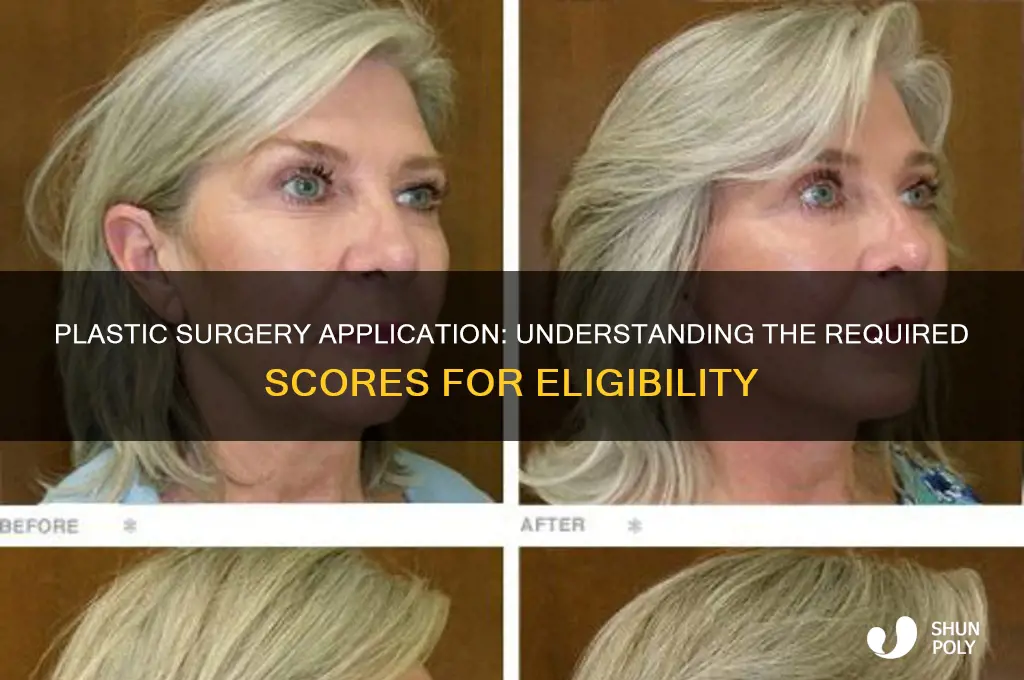 what score do you need to apply for plastic surgery