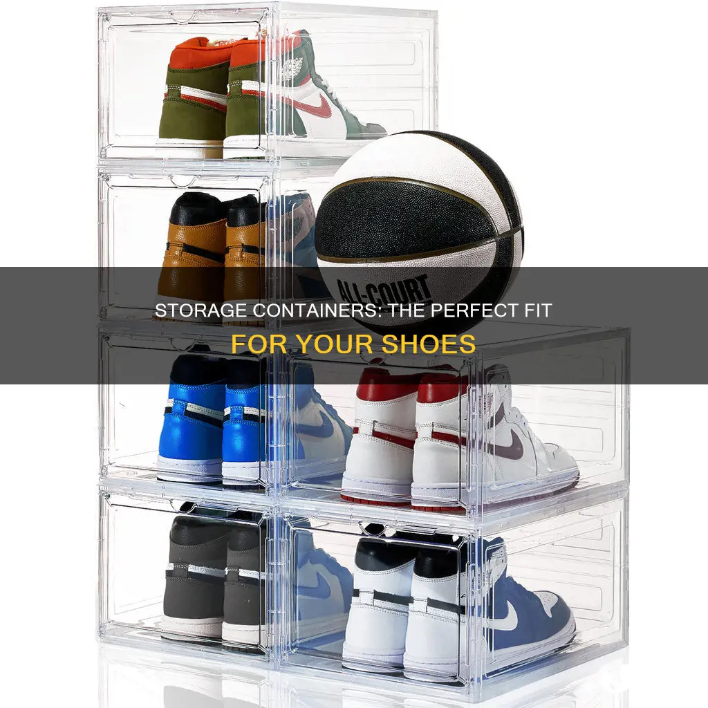 what size plastic container will shoes fit in