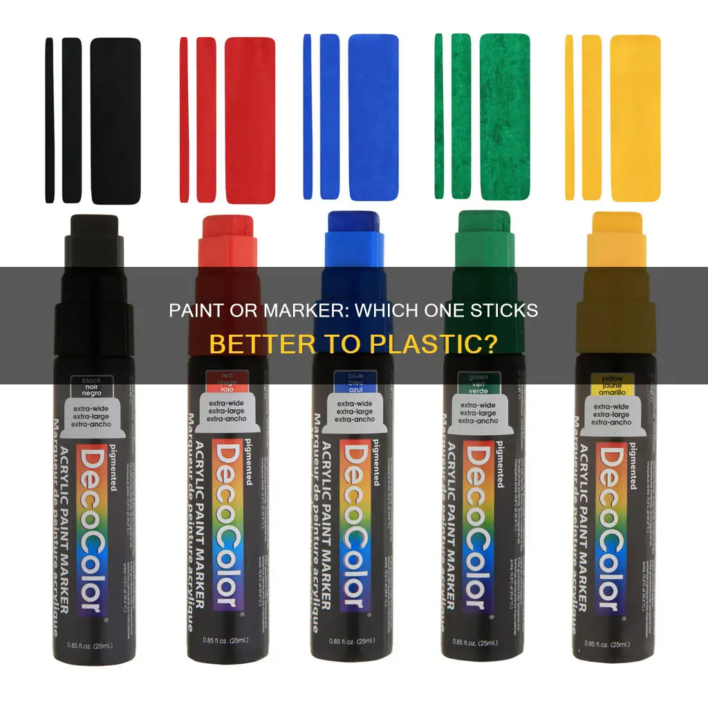 what sticks to plastic better paint or marker