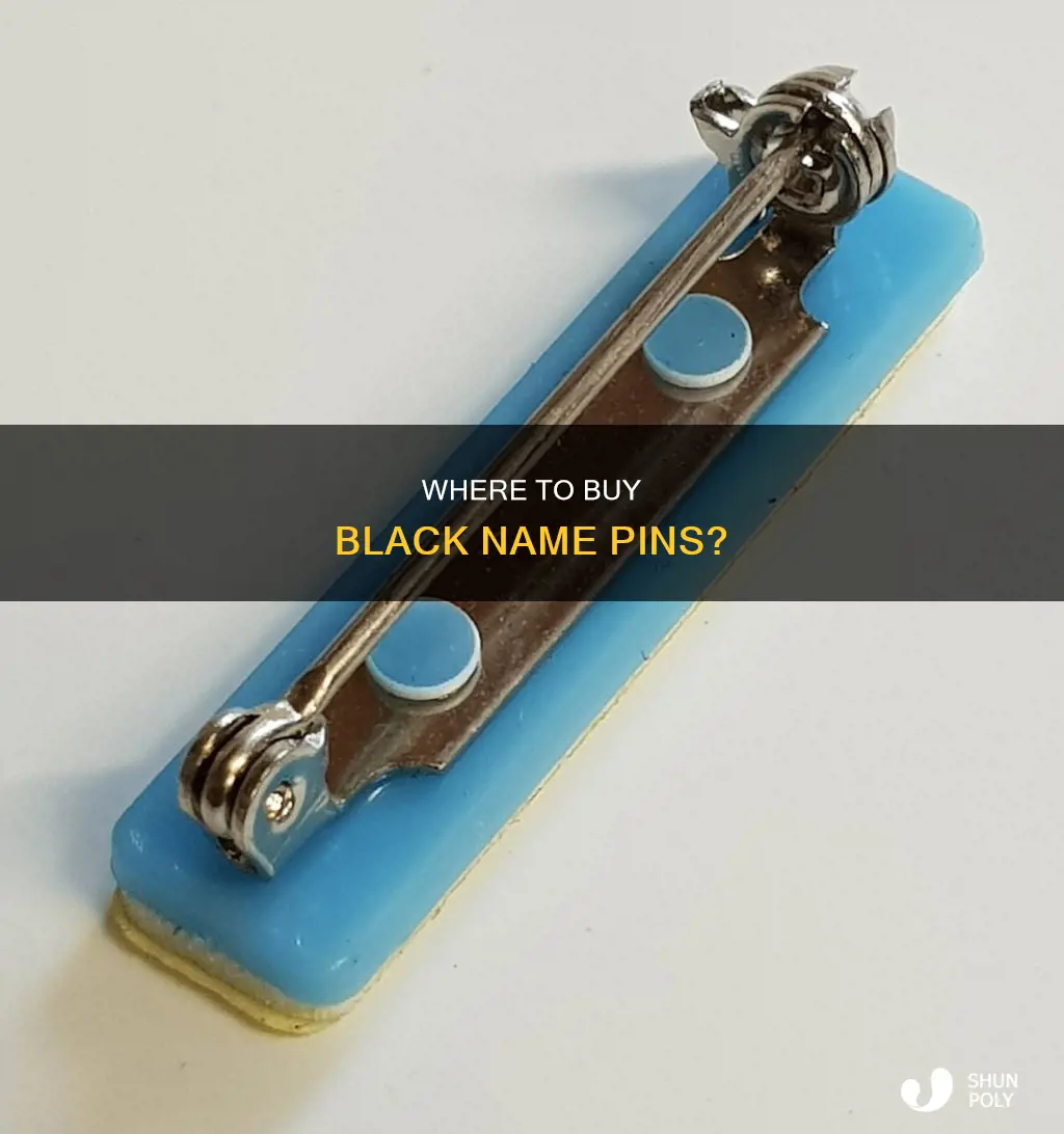 what store sells plastic black name pins