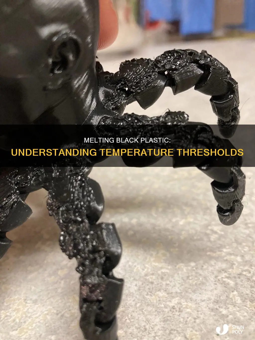 what temp does black plastic melt