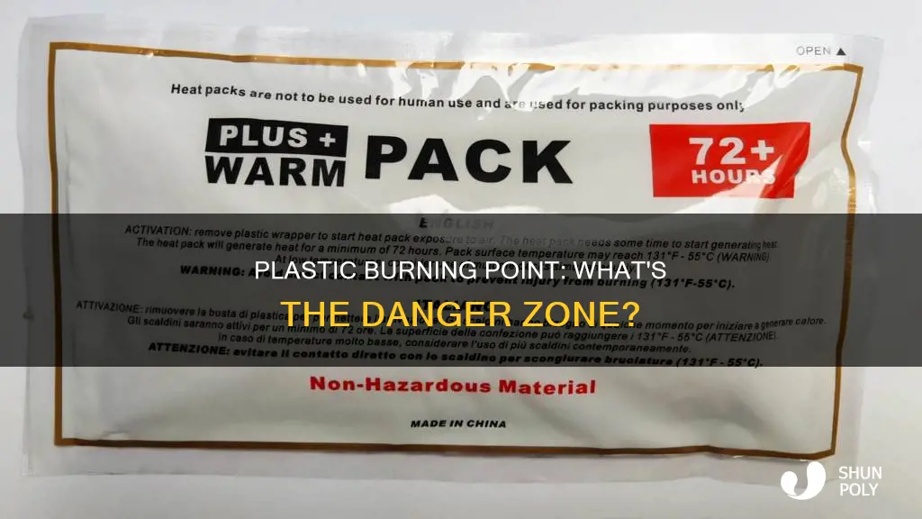 what temp does plastic burn at