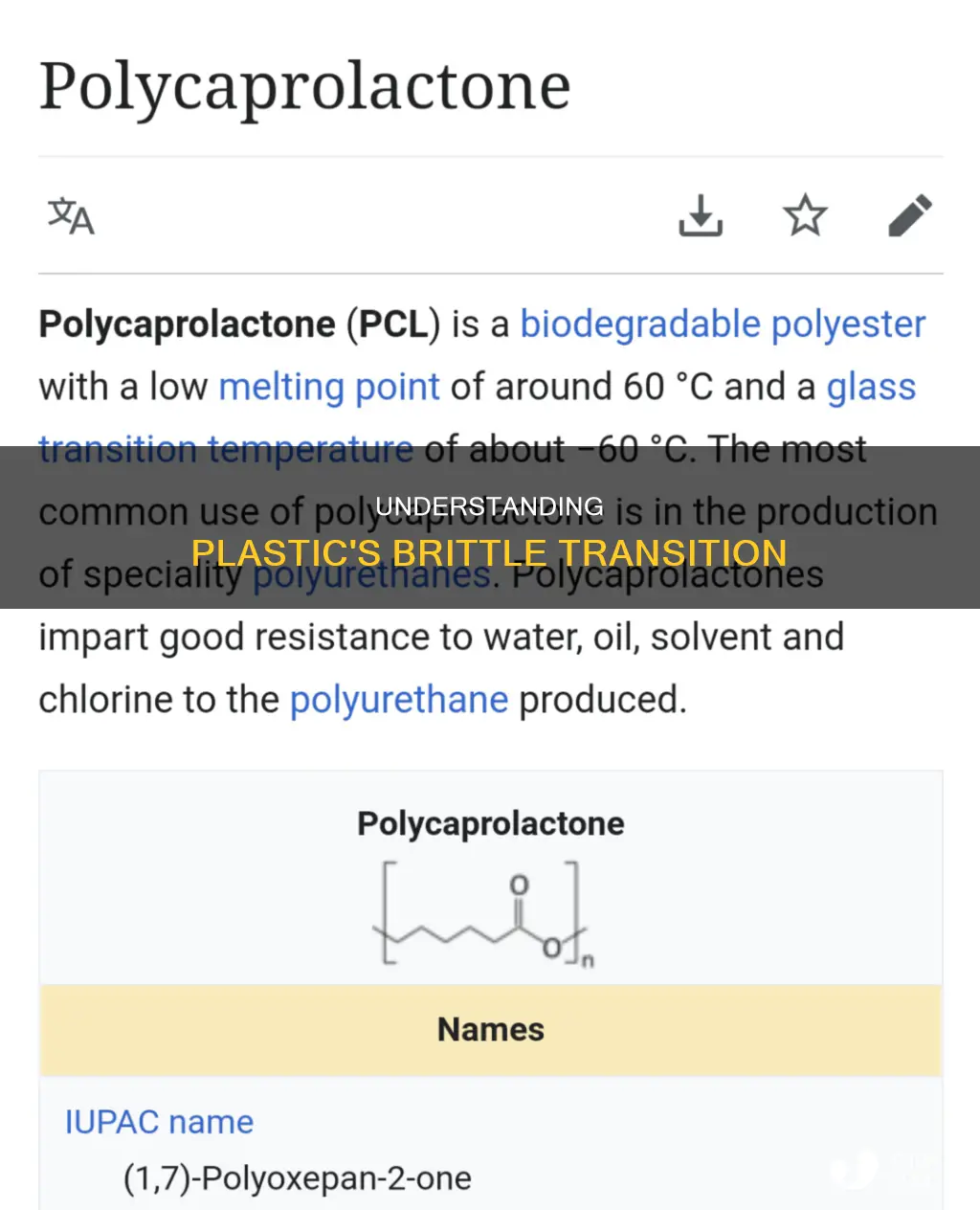what temperature does plastic become brittle