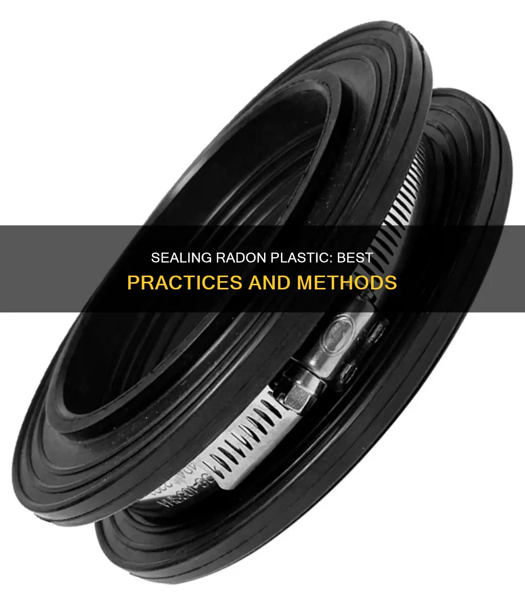 what to seal radon plastic down with