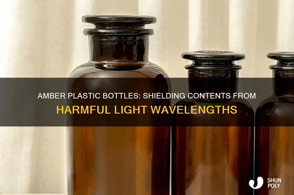 what wavelengths of light do amber plastic bottles protect
