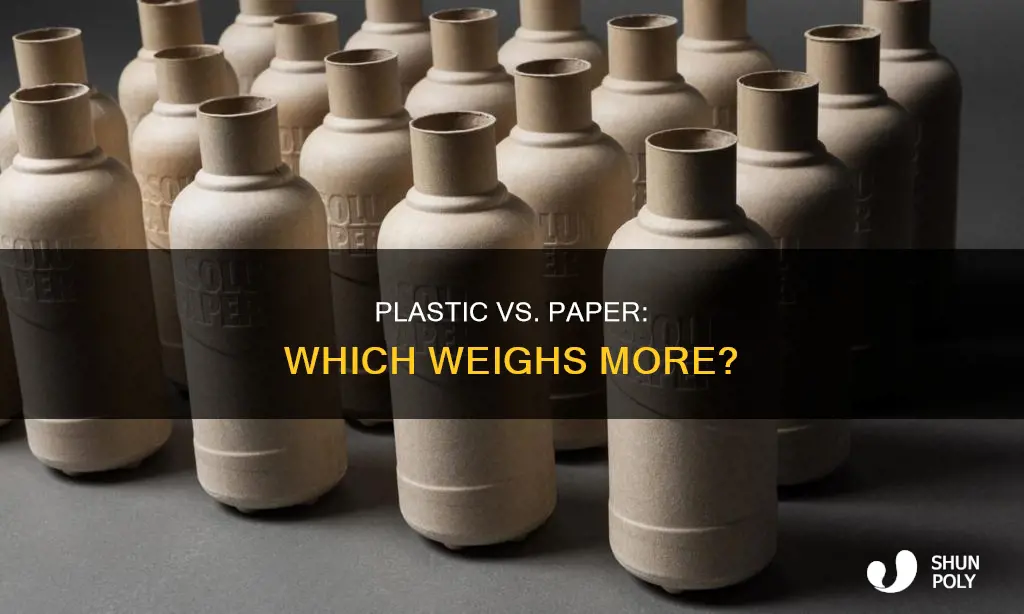 what weighs more paper or plastic