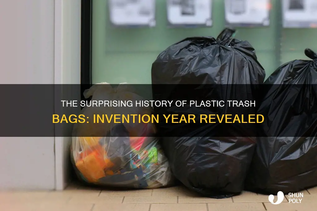 what year were plastic trash bags invented