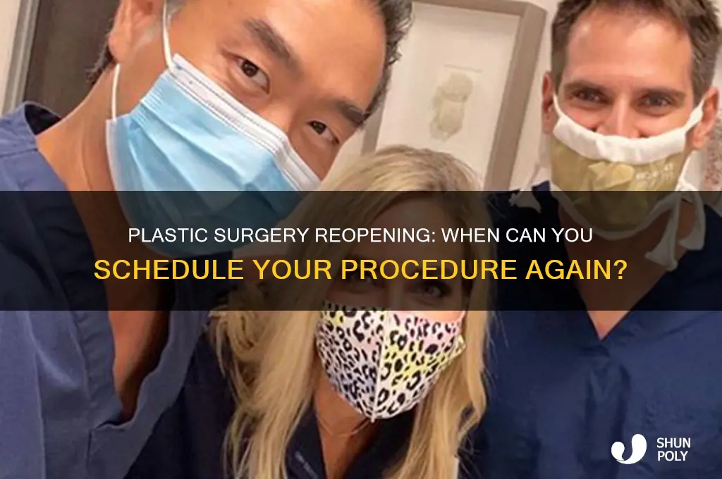 when are plastic surgeons reopening
