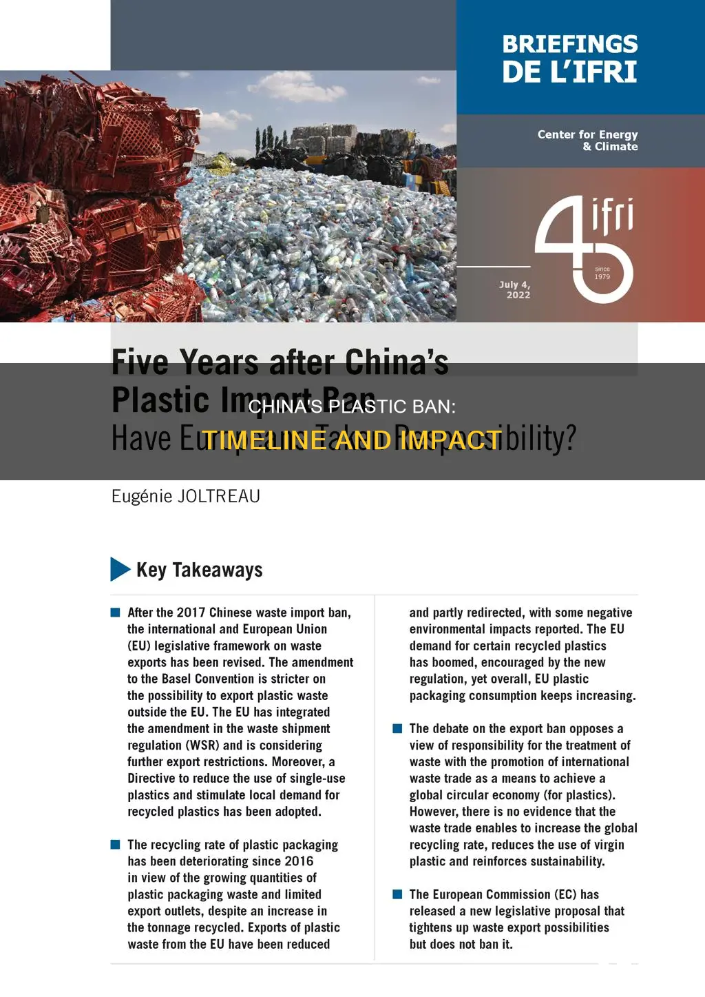 when did china implement the plastic ban