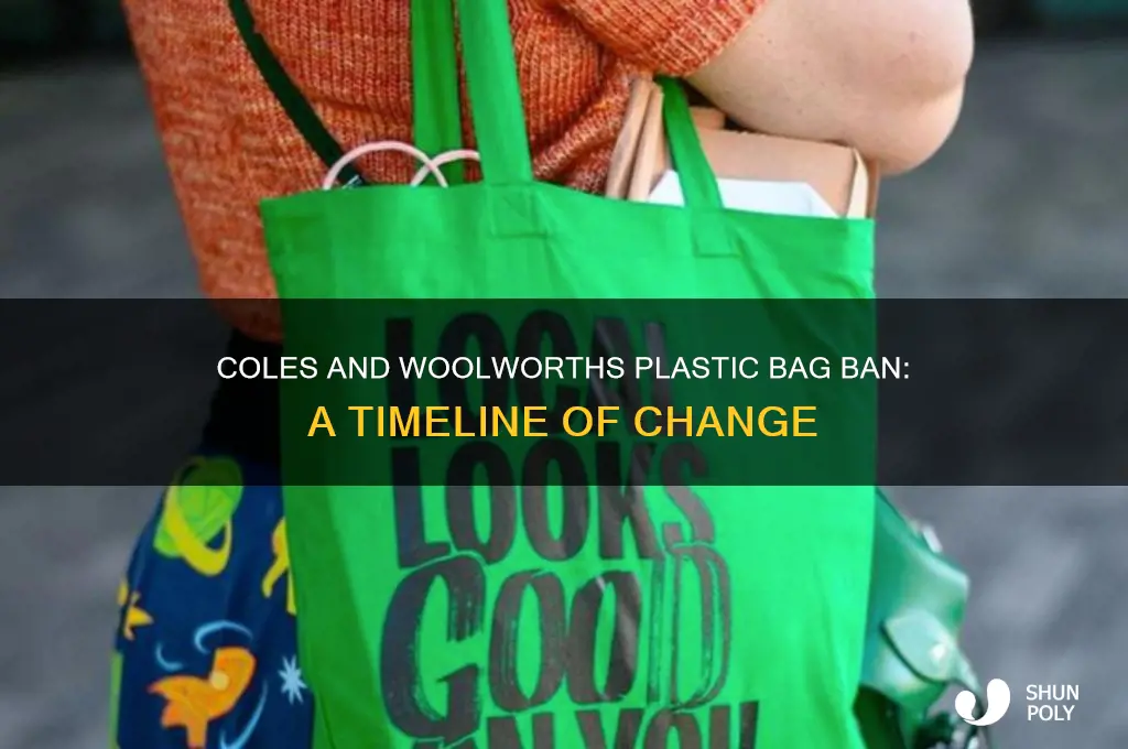 when did coles and woolworths ban plastic bags