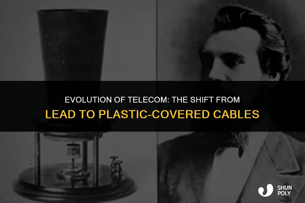when did plastic covered telephone cable replace lead covered cable