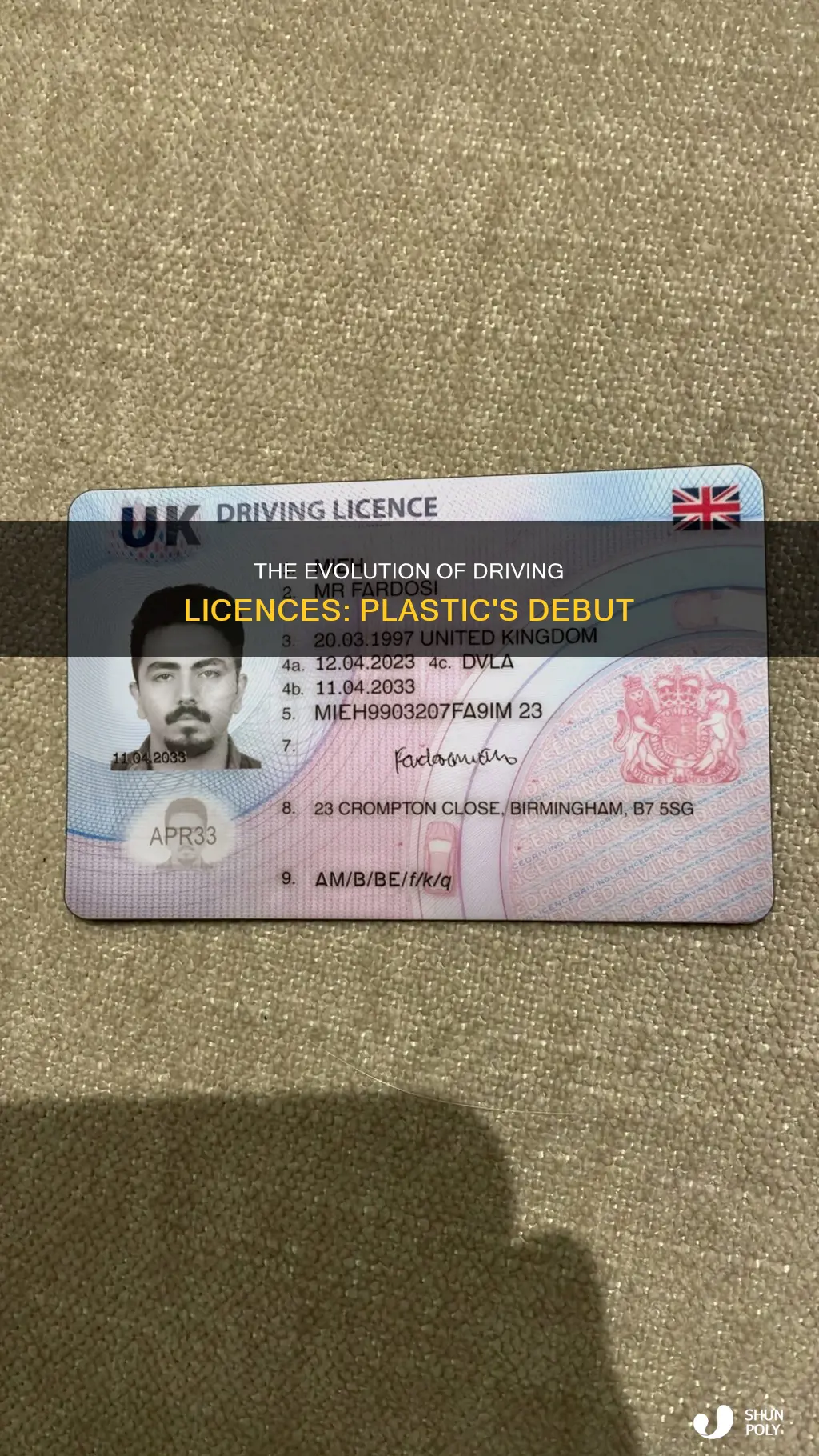 when did plastic driving licences start