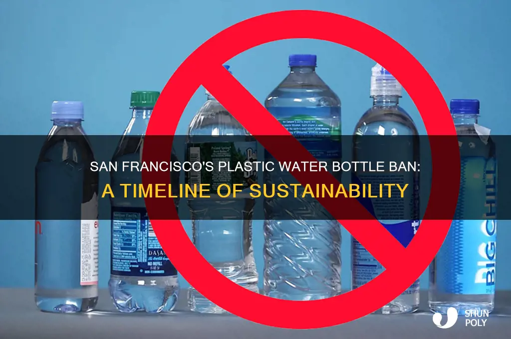 when did san francisco ban plastic water bottles