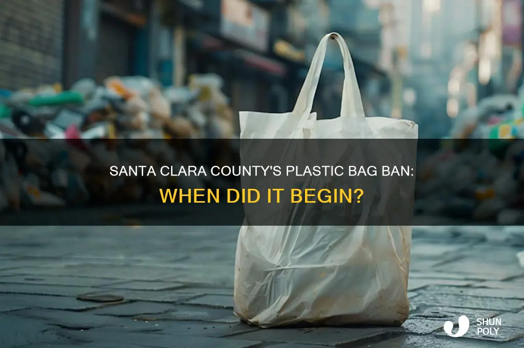 when did santa clara county start plastic bag ban