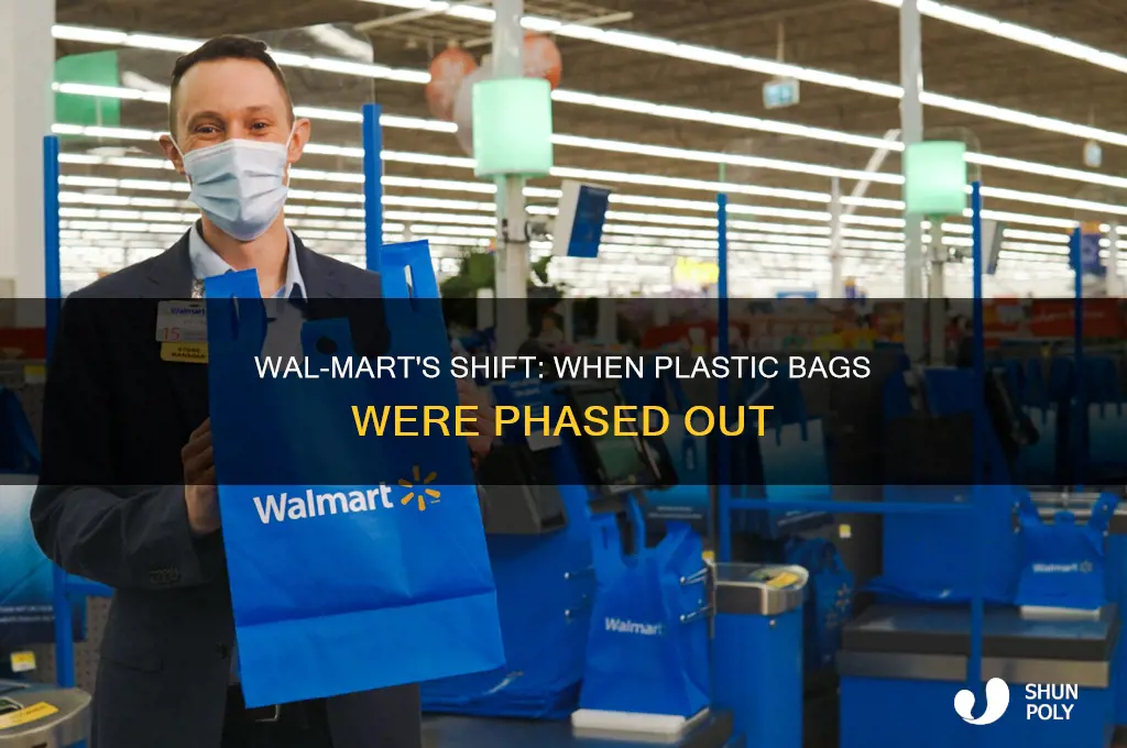 when did wal-mart stop using plastic bags