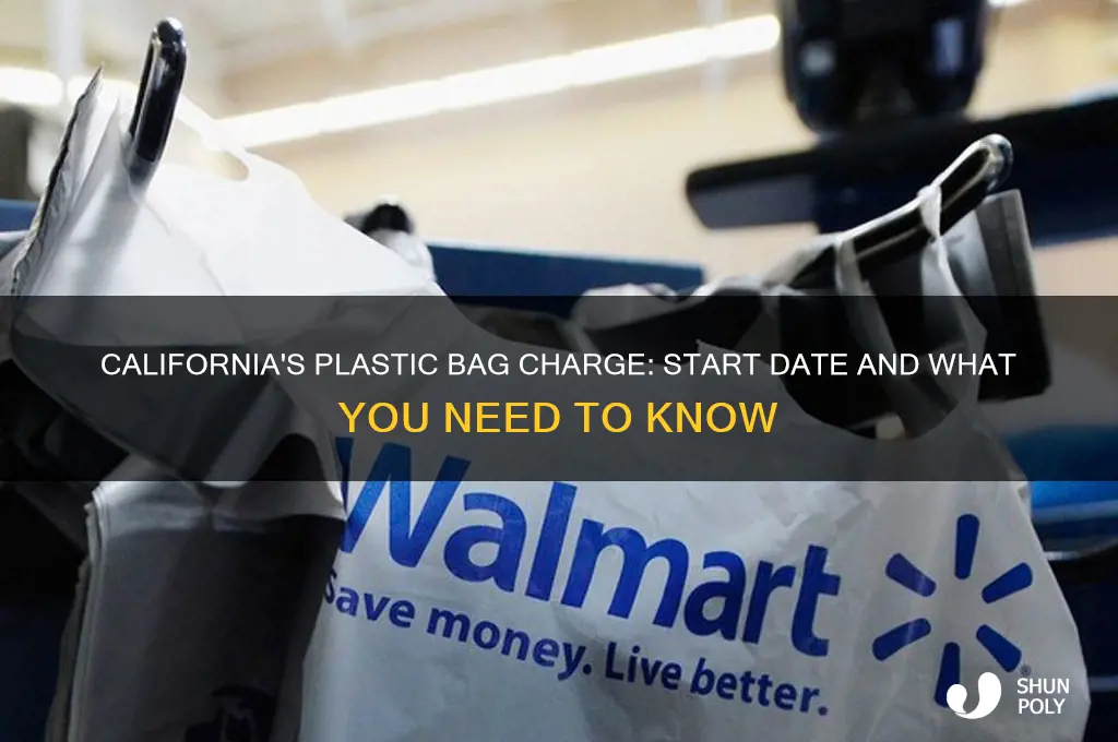 when does plastic bag charge start in california