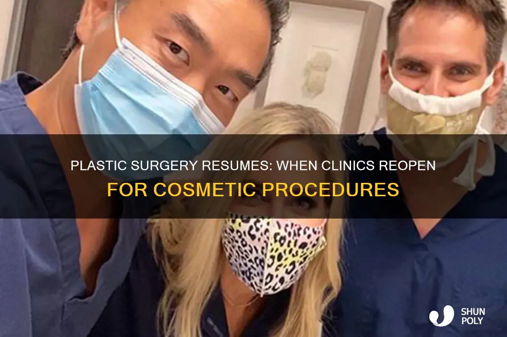 when does plastic surgery reopen