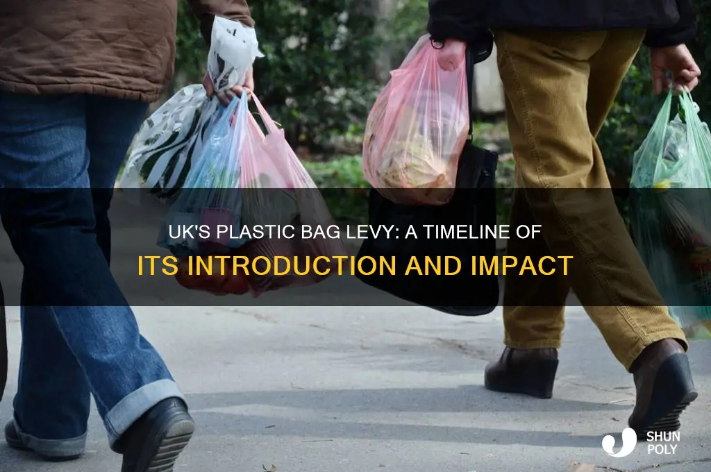 when was plastic bag charge introduced in uk