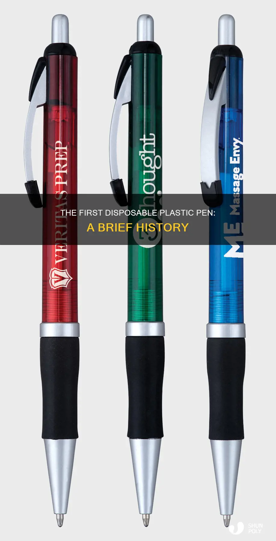 when was the first disposable plastic pen