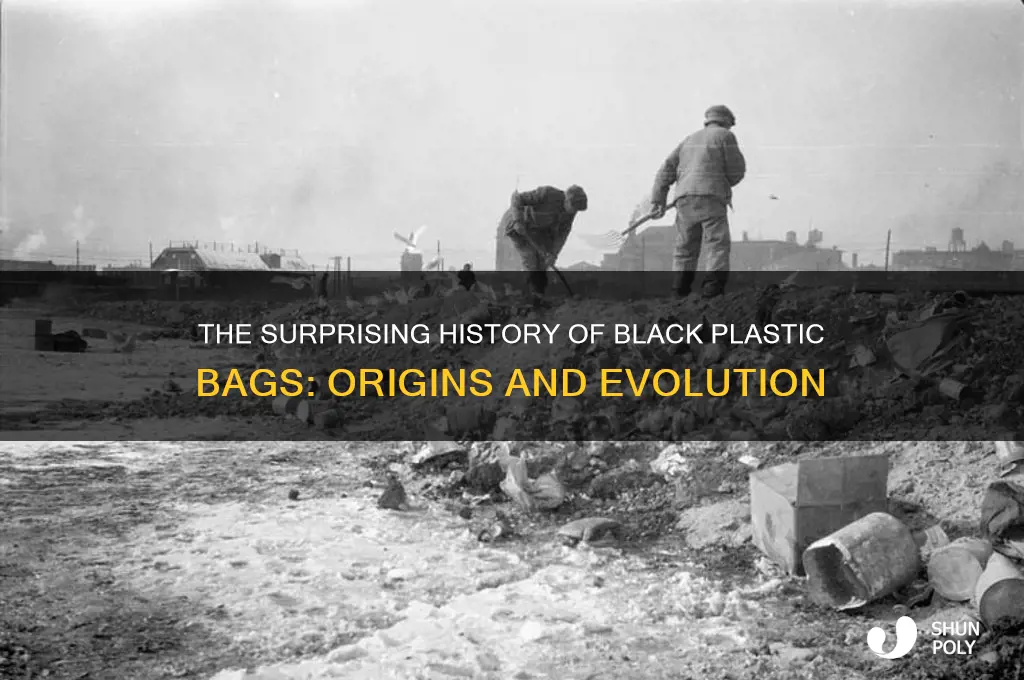 when were black plastic bags invented