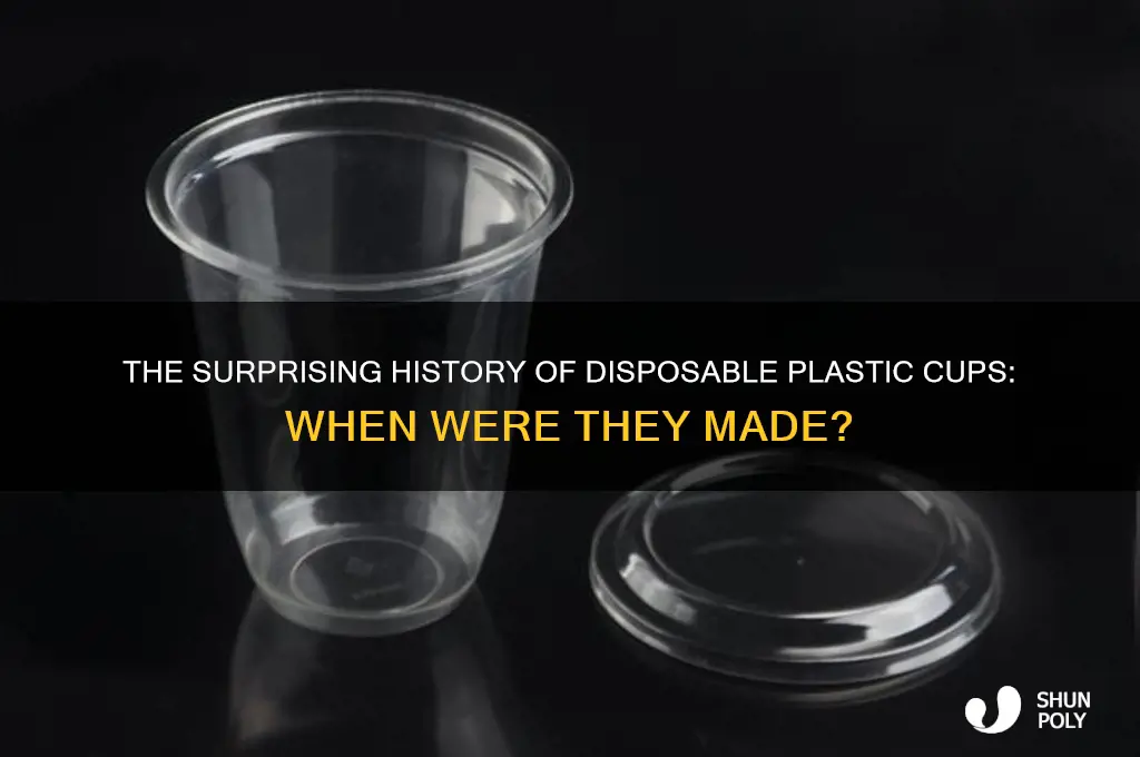 when were disposable plastic cups made