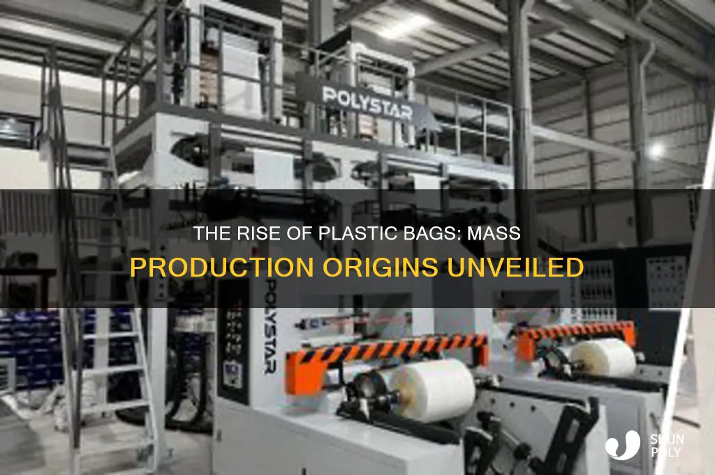 when were plastic bags first mass produced