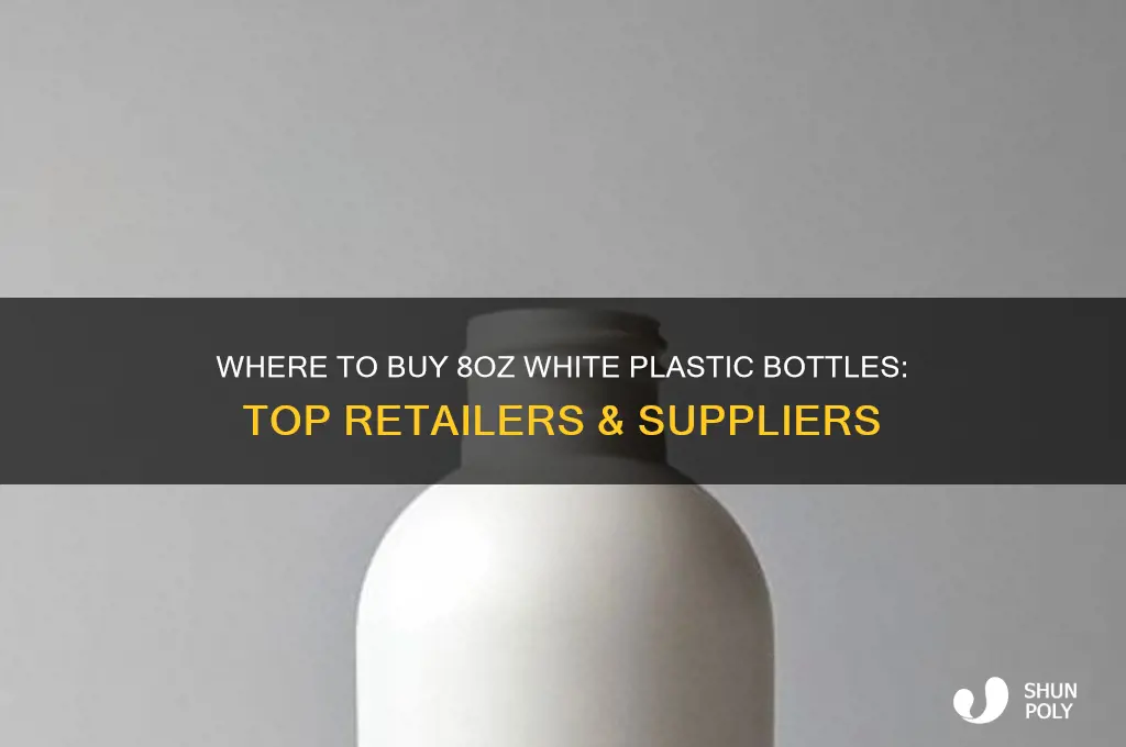 where can i buy 8oz plastic white colored bottles