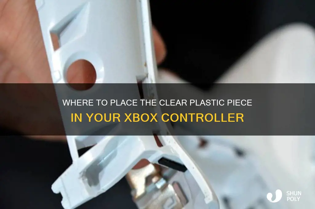 where does clear plastic piece go inside xbox controller