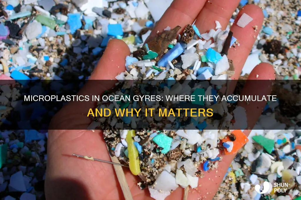 where does micro-plastic generally get trapped in ocean gyres